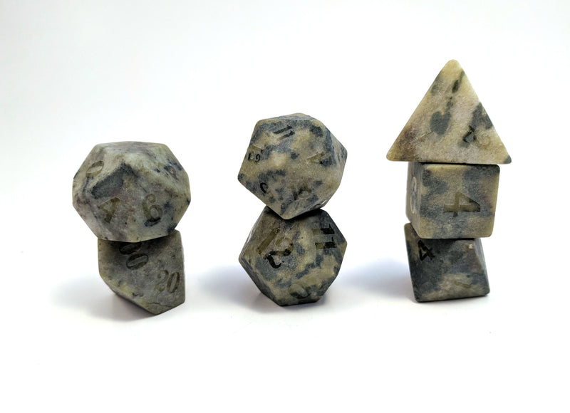 Raised African Jade Semi Precious Stone Dice Set
