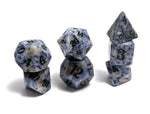 Blue Bahia Granite Hand Carved Semi-Precious Stone Dice Set