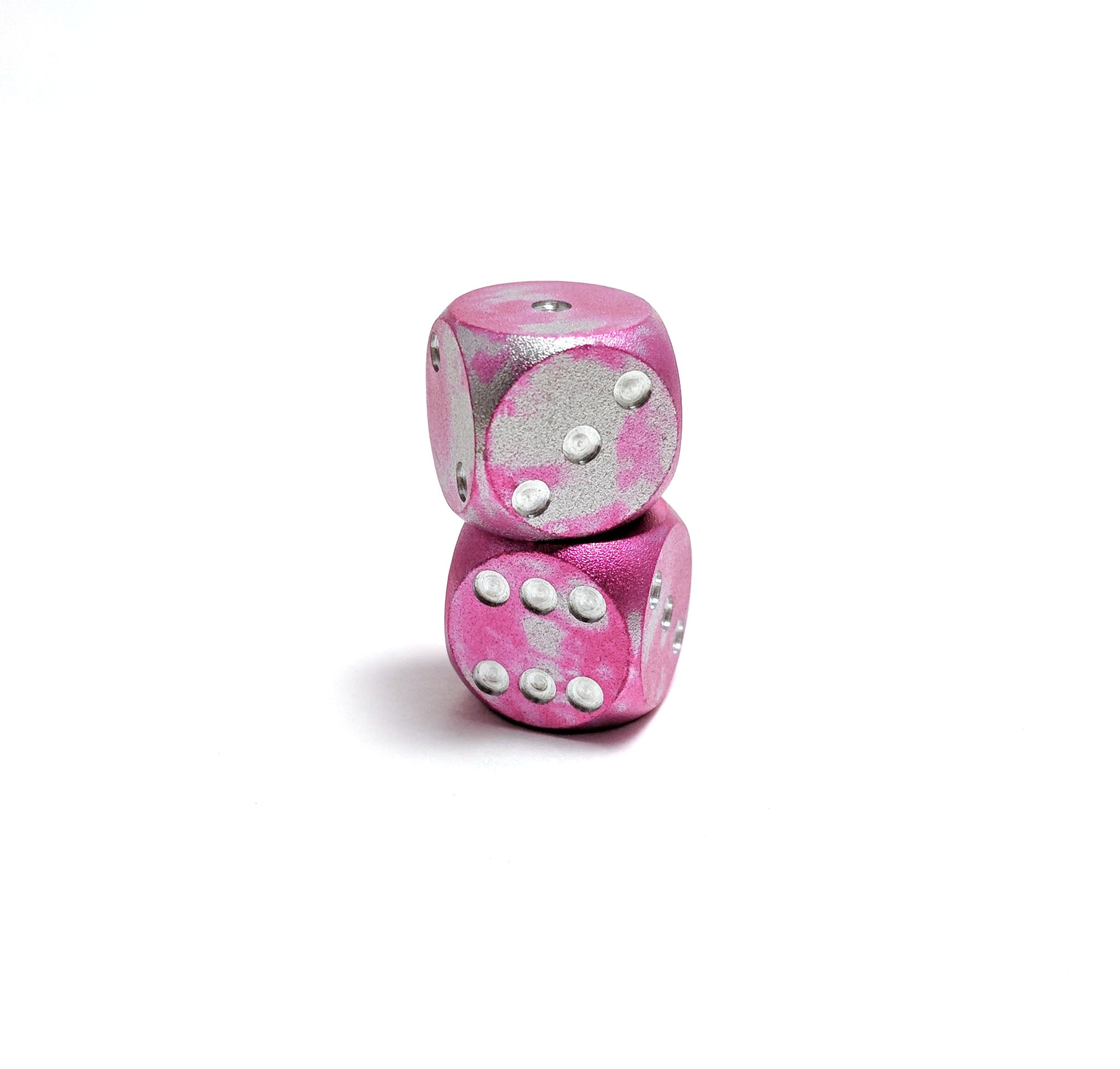 Strawberries & Cream Aluminium Mini D6 – Level Up Dice